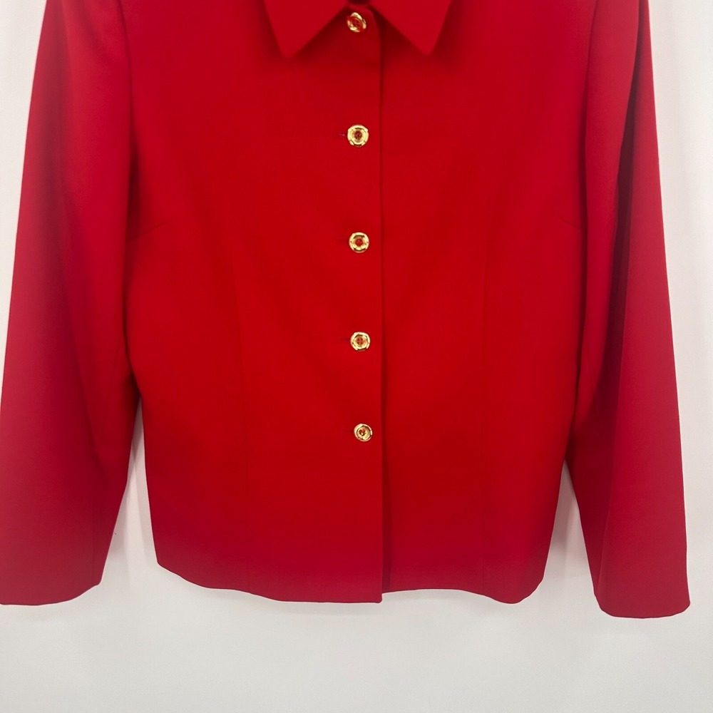 Pendleton Red Wool Blazer Jacket Gold Buttons Car… - image 4